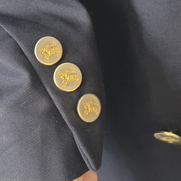 Burberry- Vintage Men's Navy blue double breasted blazer- See Measurements - Picture 3 of 11